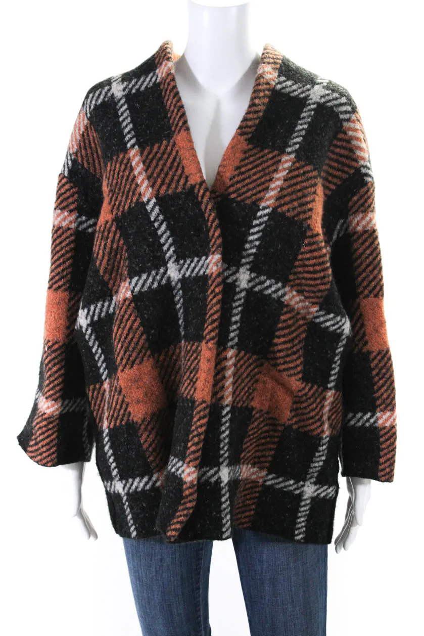 (nude) Womens Orange Plaid Jacket Orange