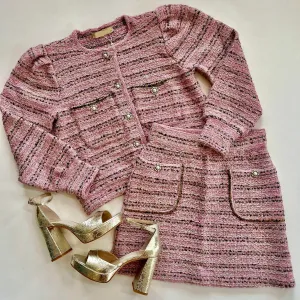Pa4713 Paola Bernardi Pink Tweed Jacket