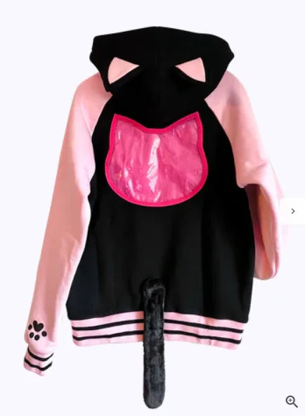 Pink and Black Cat Ita Jacket