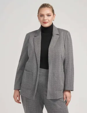 Plus Size Notched Collar Jacket With Pockets- Sale