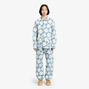 Printed Workwear Denim Jacket 'Hana Dots' Sky Blue