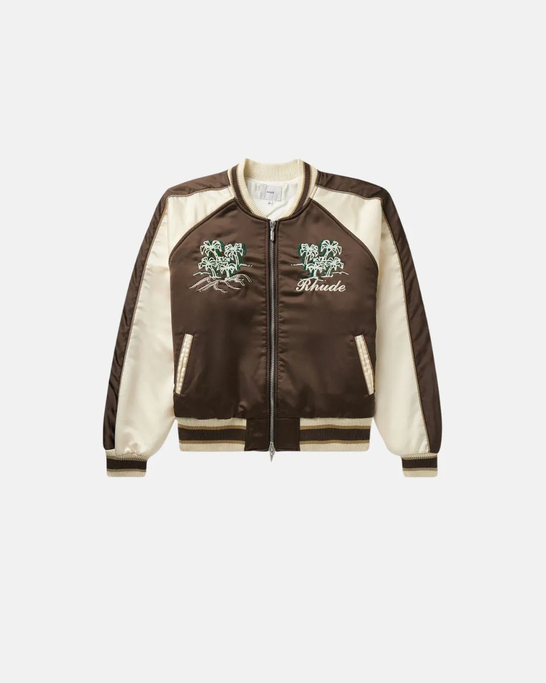 Rhude Crepe Satin Souvenier Jacket Brown/Creme
