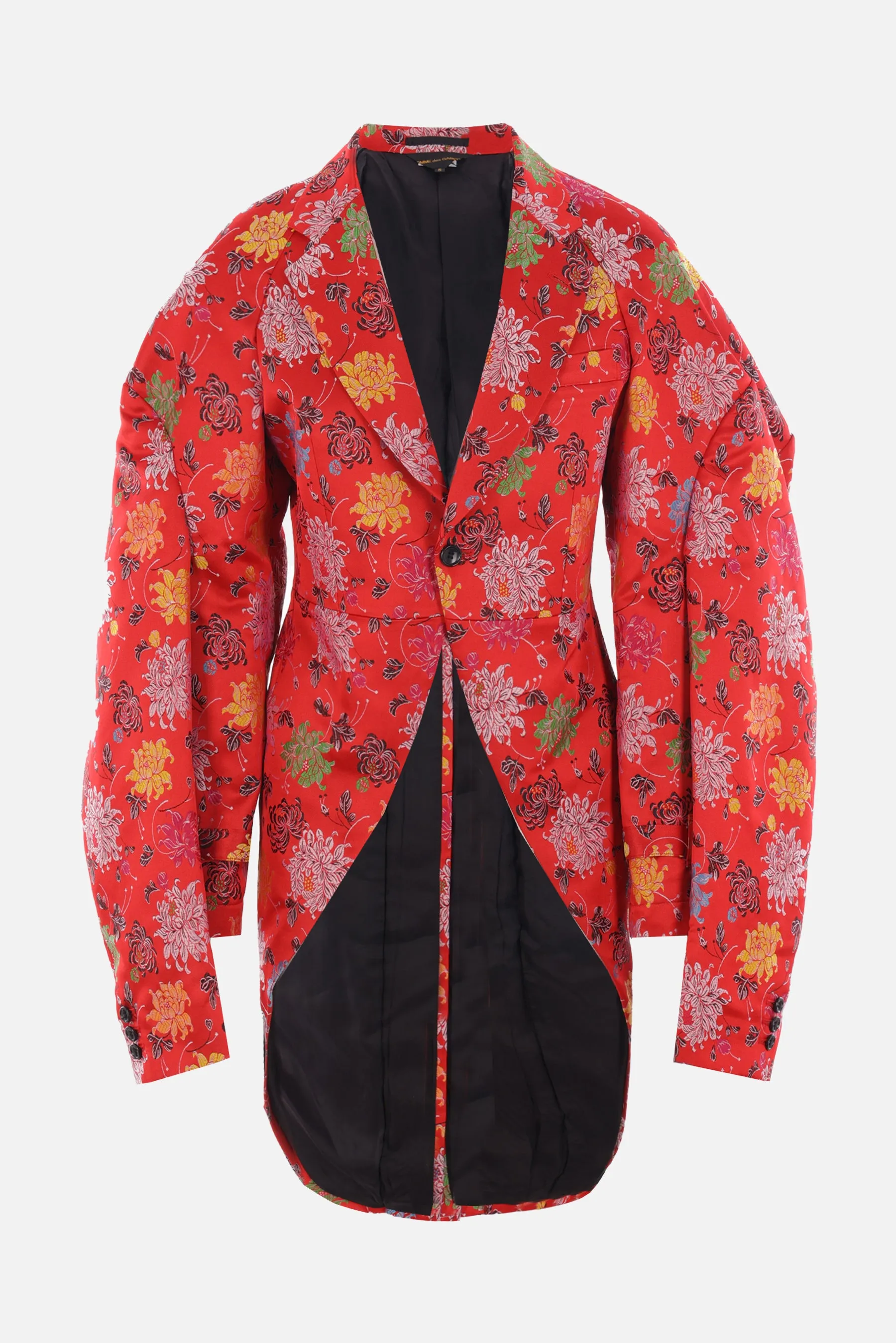 single-breasted jacket in jacquard satin