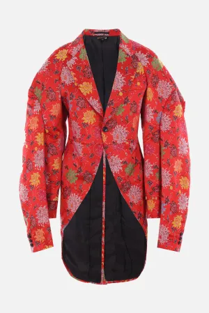 single-breasted jacket in jacquard satin