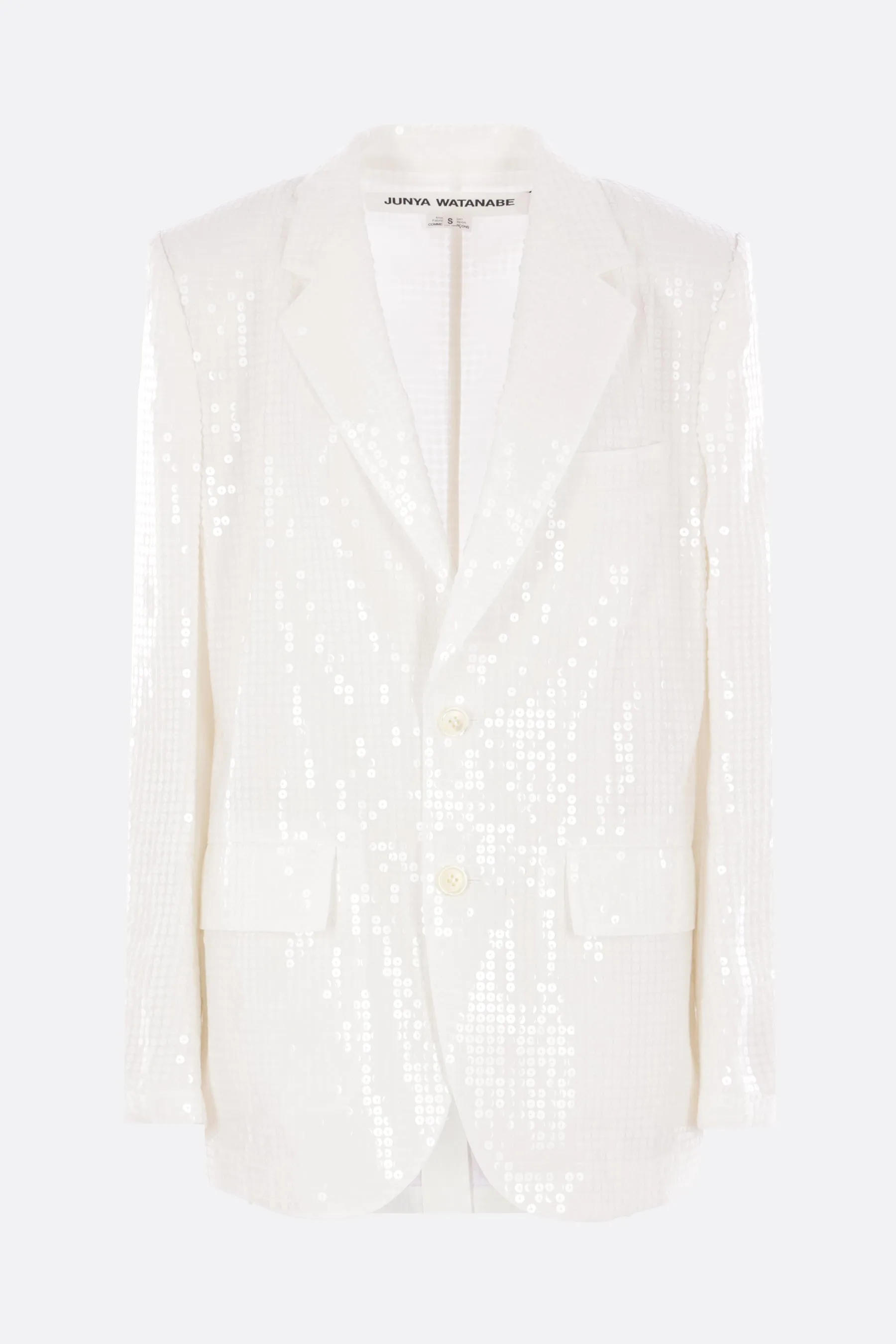 single-breasted jacket in sequinned satin