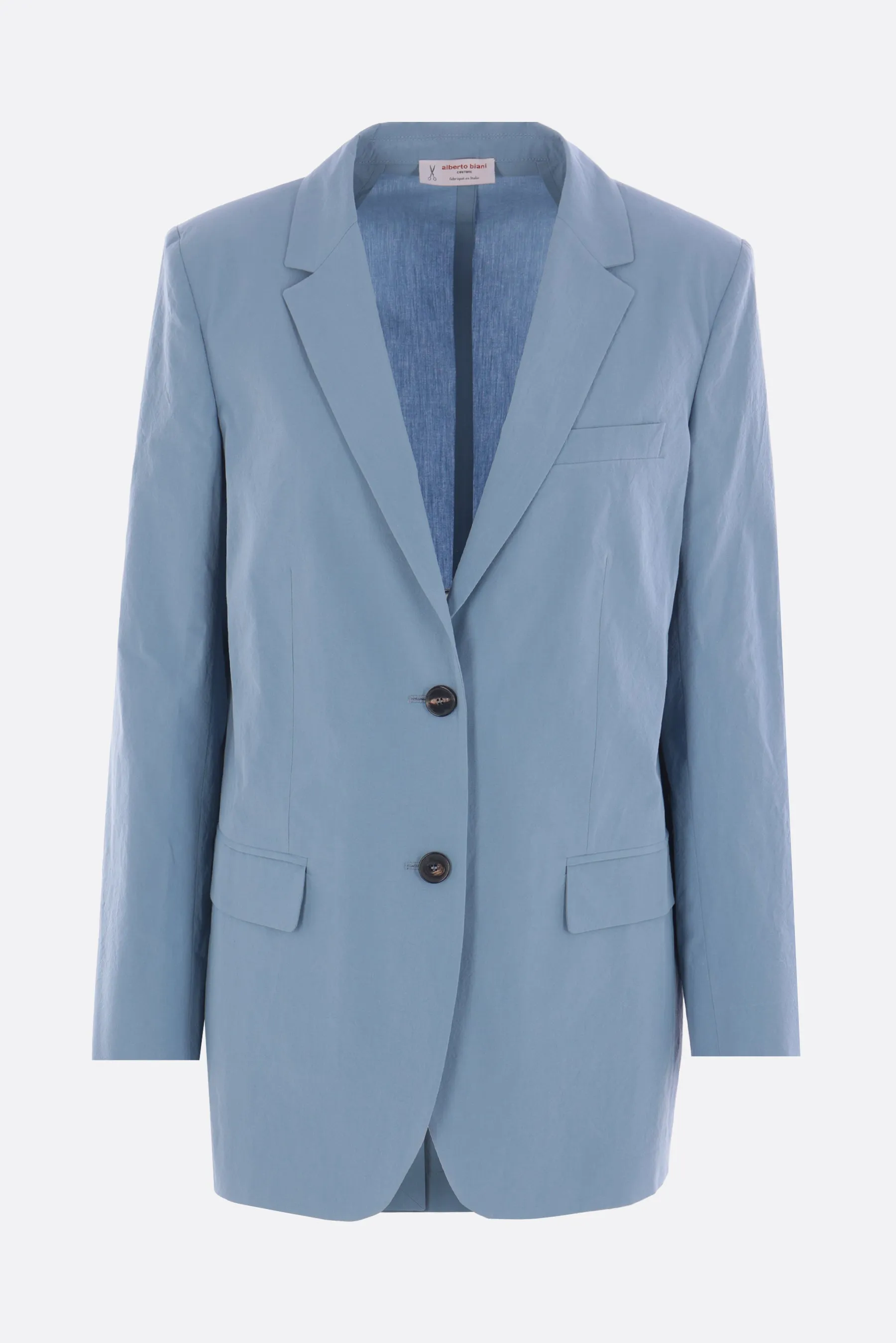 single-breasted jacket in washed cotton