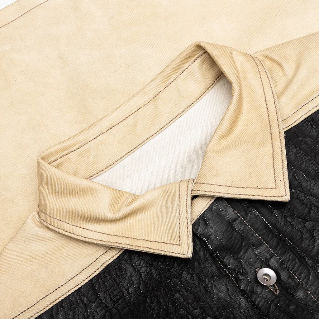 Sl Tommy Jumbo Sleeveless Denim Jacket - Parchment/Black