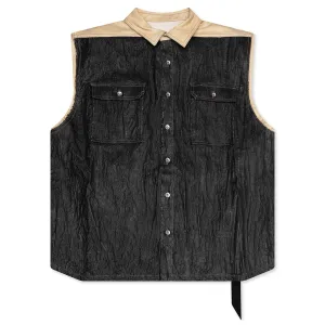 Sl Tommy Jumbo Sleeveless Denim Jacket - Parchment/Black