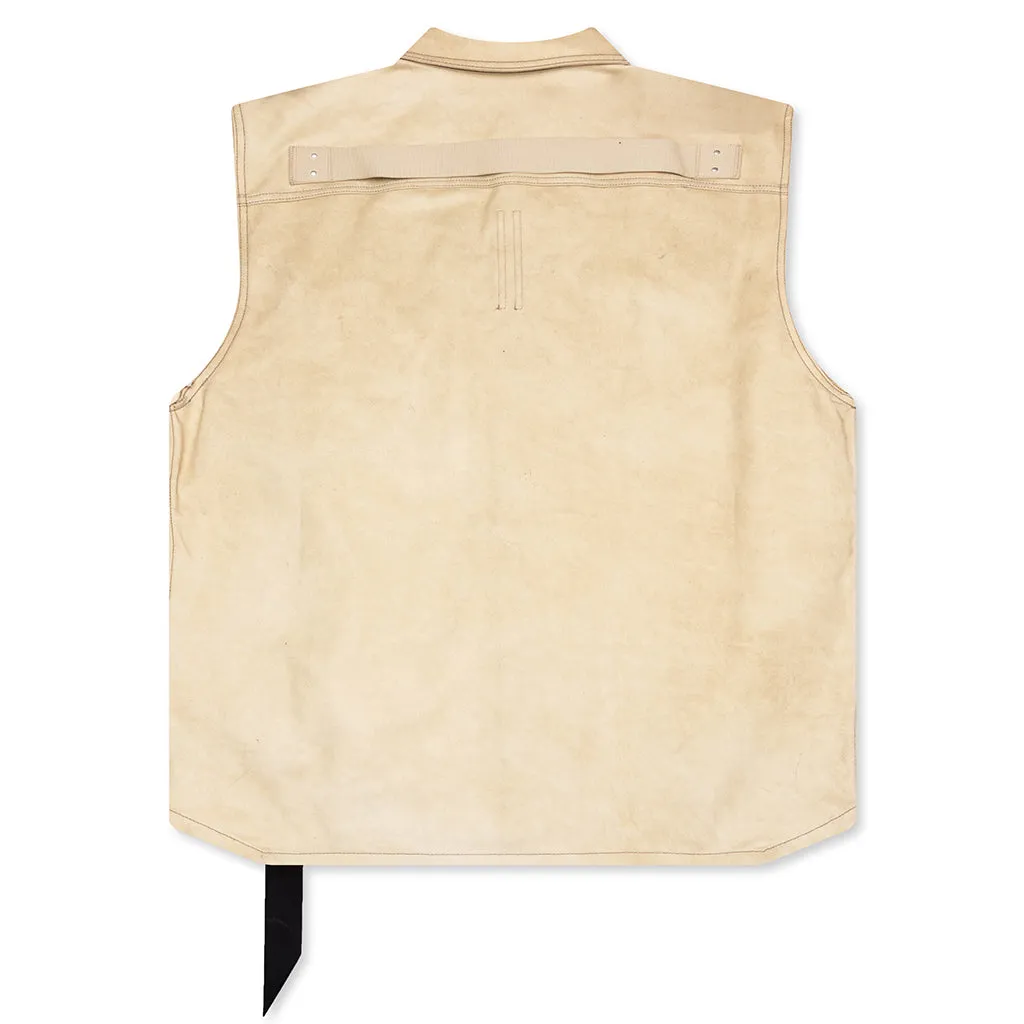 Sl Tommy Jumbo Sleeveless Denim Jacket - Parchment/Black