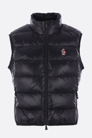 sleeveless down jacket in glossy nylon