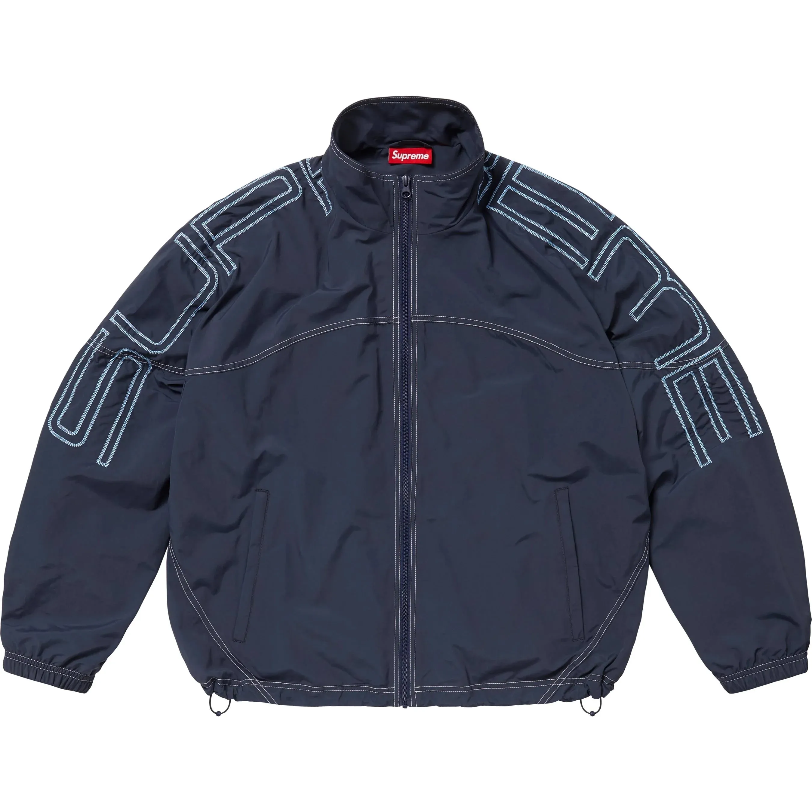 Supreme Spellout Embroidered Track Jacket Navy