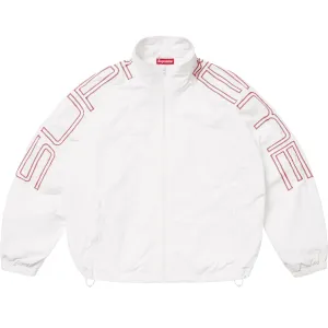 Supreme Spellout Embroidered Track Jacket White