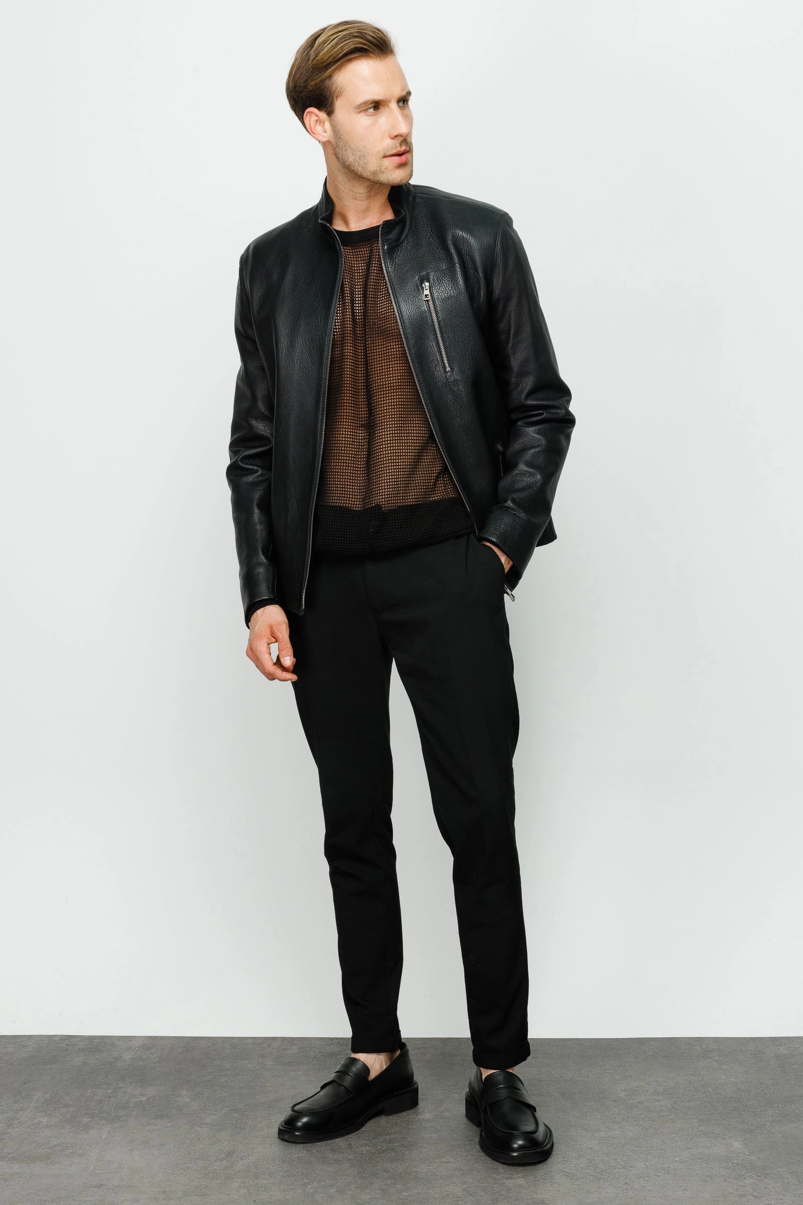 The Blanchard Black Leather Men Jacket