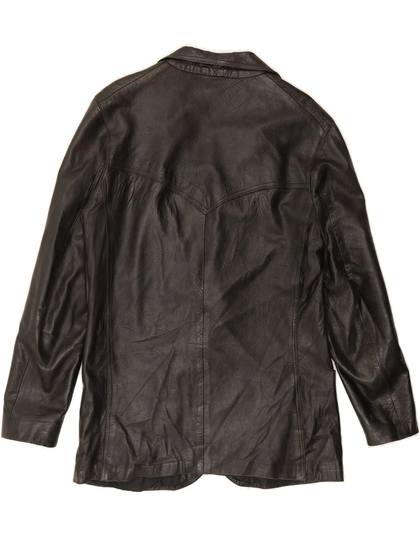 VINTAGE Mens Leather Jacket UK 38 Medium Black Leather
