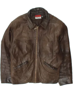 VINTAGE Mens Leather Jacket UK 42 XL Brown Leather
