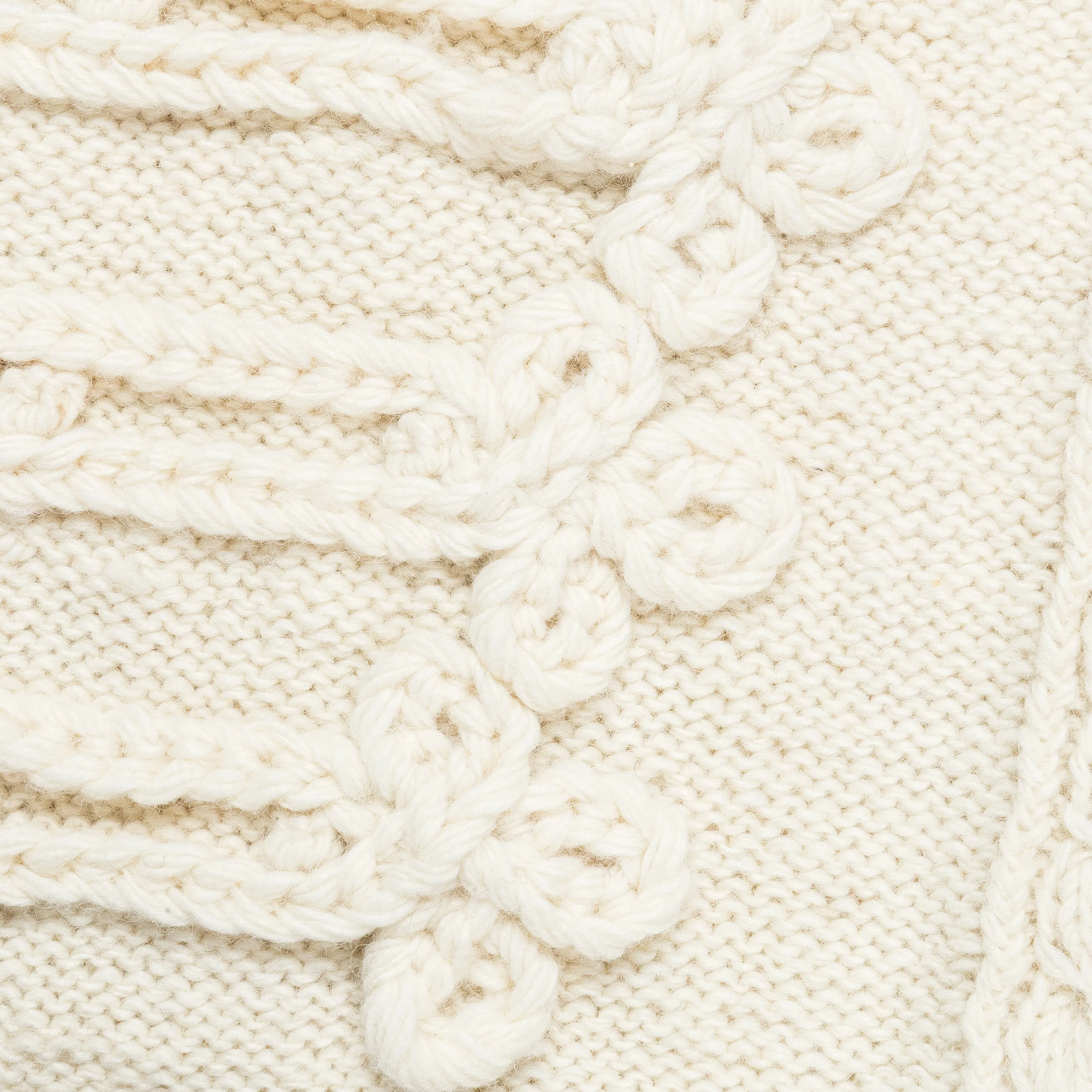 Wool Hand Knit NAPOLEOAN Sweater - Ecru