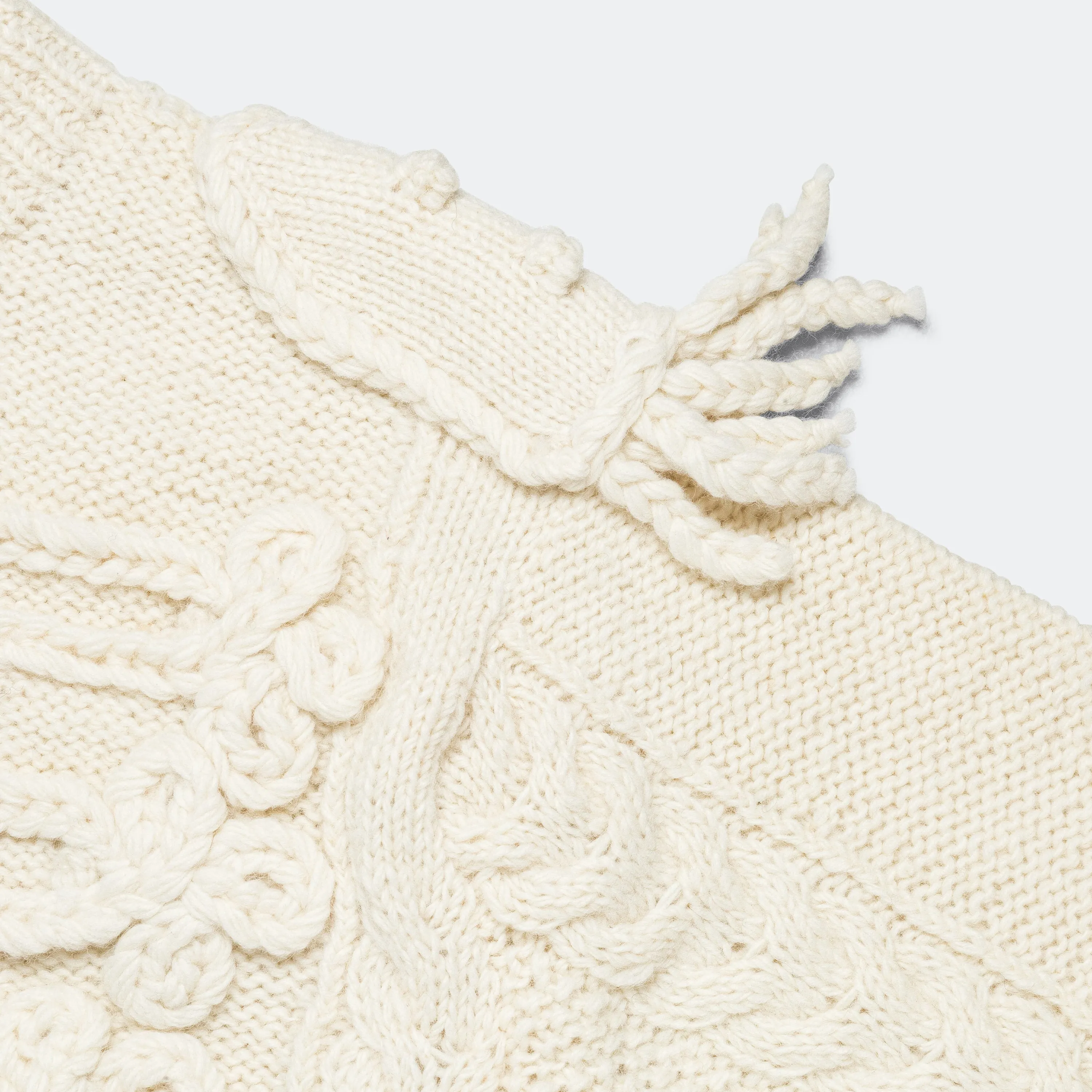 Wool Hand Knit NAPOLEOAN Sweater - Ecru