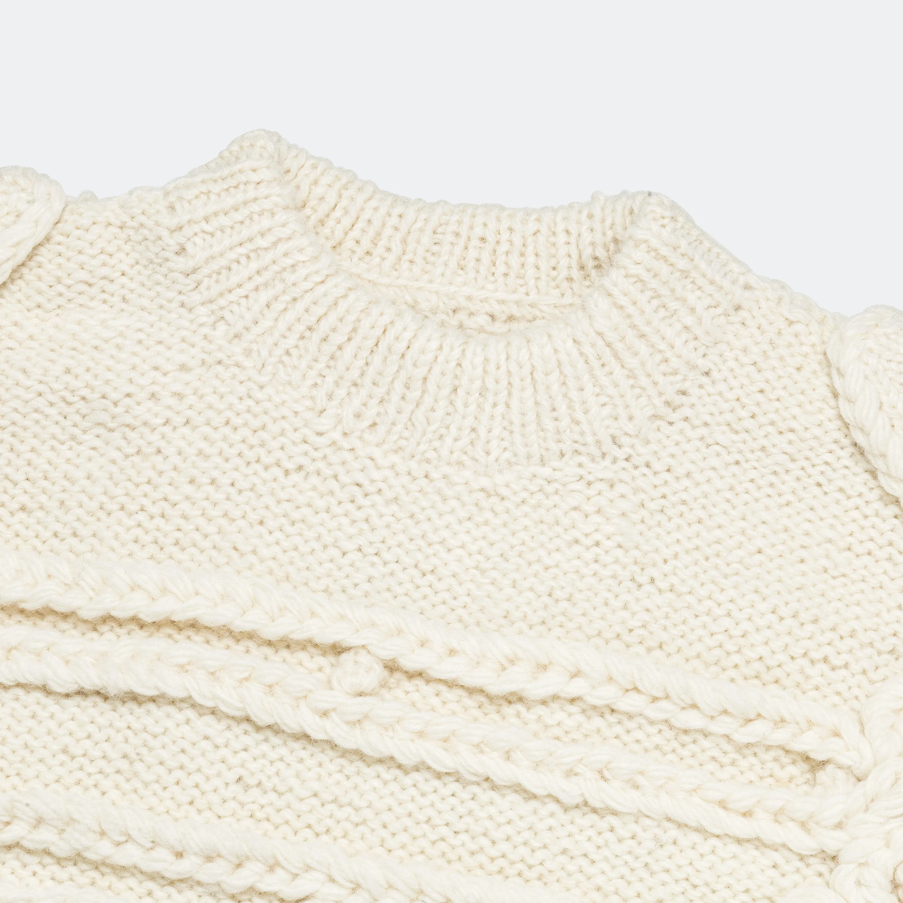 Wool Hand Knit NAPOLEOAN Sweater - Ecru