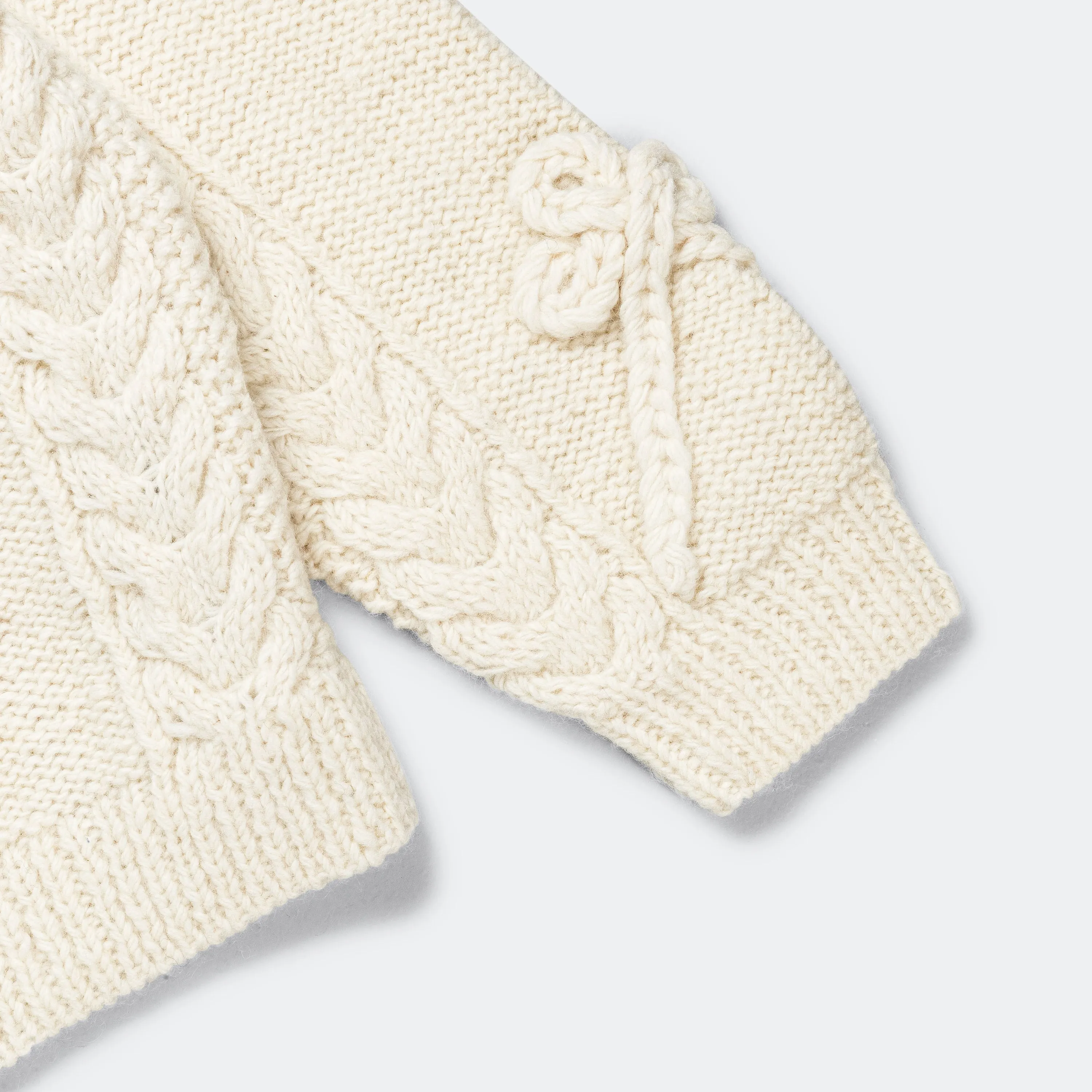 Wool Hand Knit NAPOLEOAN Sweater - Ecru